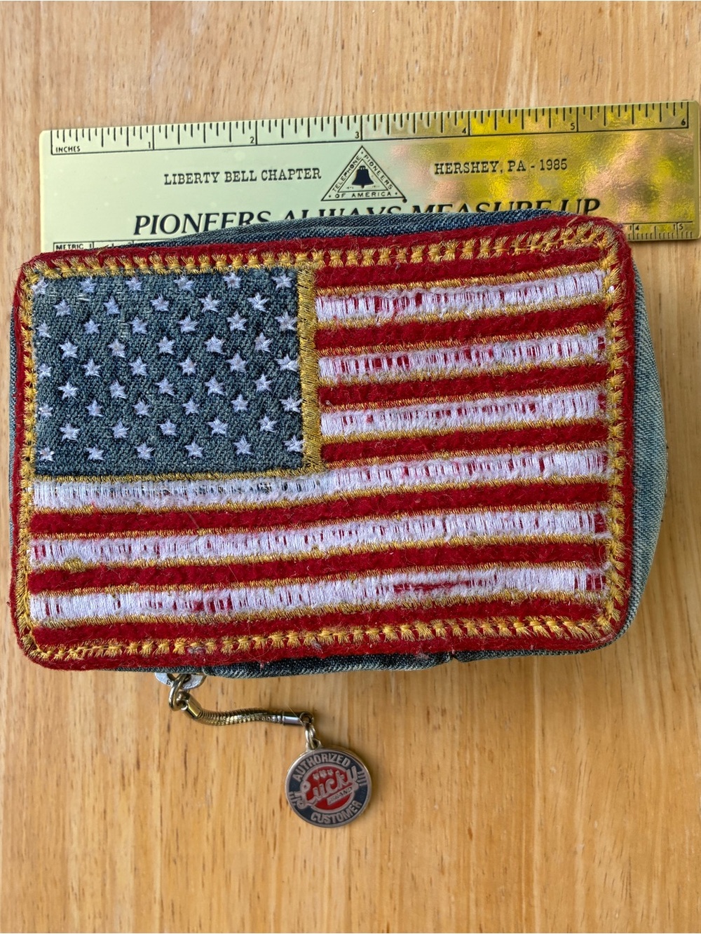 Lucky Brand Denim and American Flag Pouch